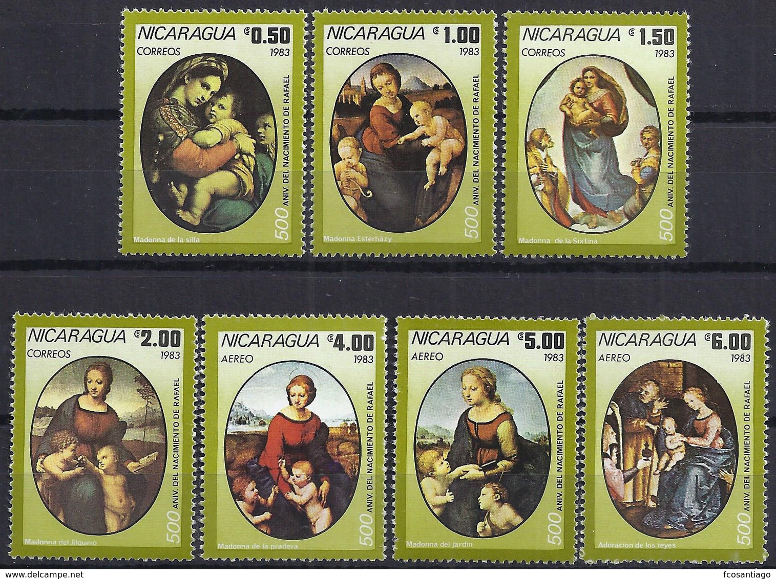 PINTURA - NICARAGUA 1983 - Yvert #1290/93+A1037/39 - MNH ** - Religión