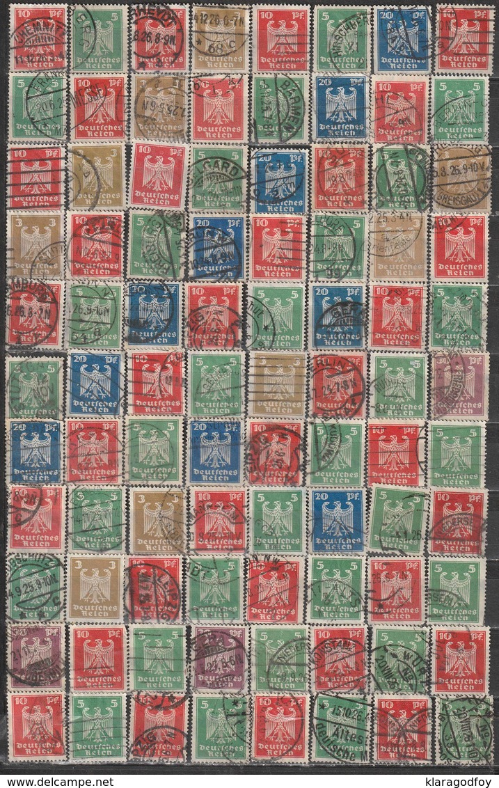 Germany Reich Reichsadler 1924 Small Accumulation (please Read Description) B190510 - Oblitérés