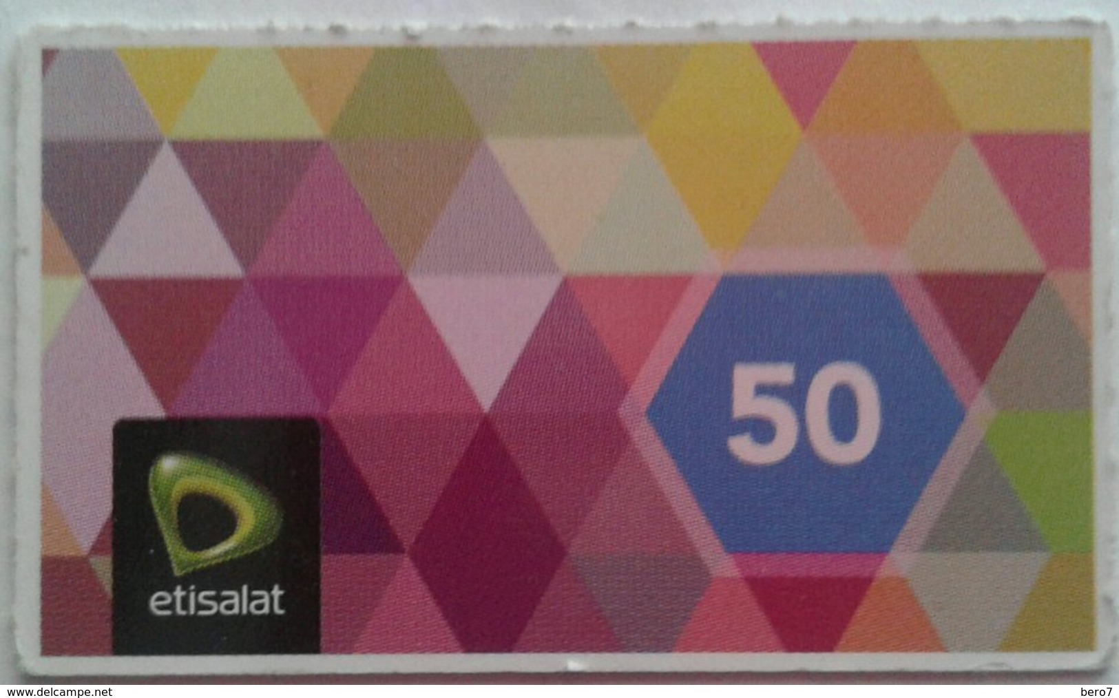 Egypt - Etisalat Small Size Phone Card "USED" 50 LE   (Egypte) (Egitto) (Ägypten) (Egipto) (Egypten) Afric - Egypt