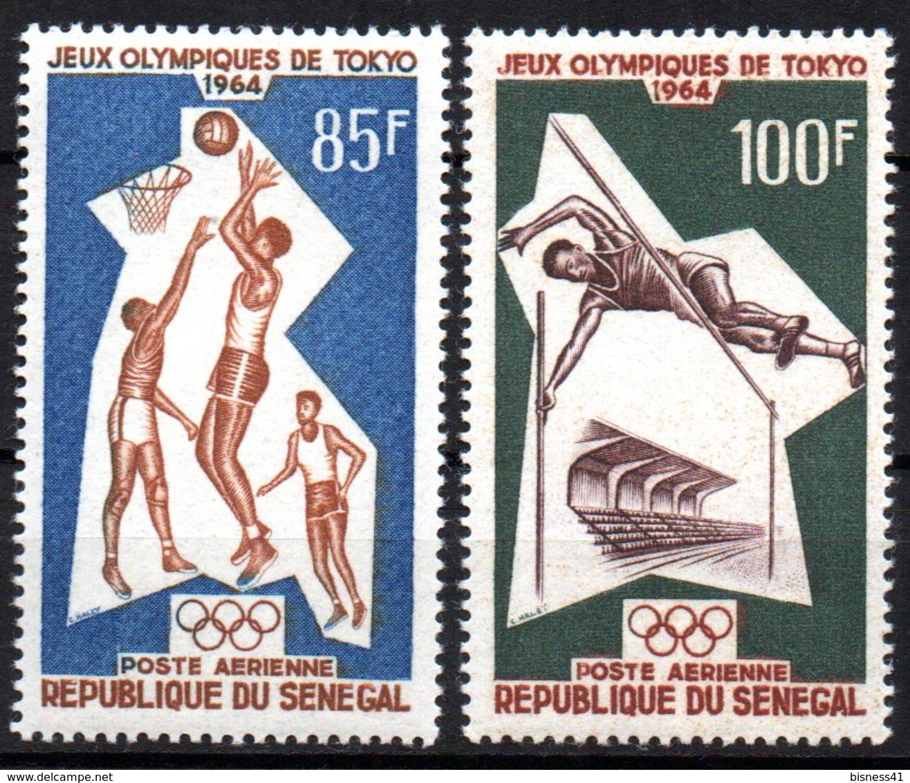 Col15 Sénégal 1964 PA  N° 43 & 44 Neuf X MH Cote : 6,50€ - Senegal (1960-...)