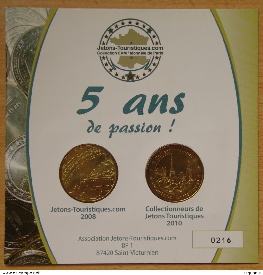 Médaille Touristique 5 Ans De Passion Jetons Touristique 2008 Et 2010 - 2008