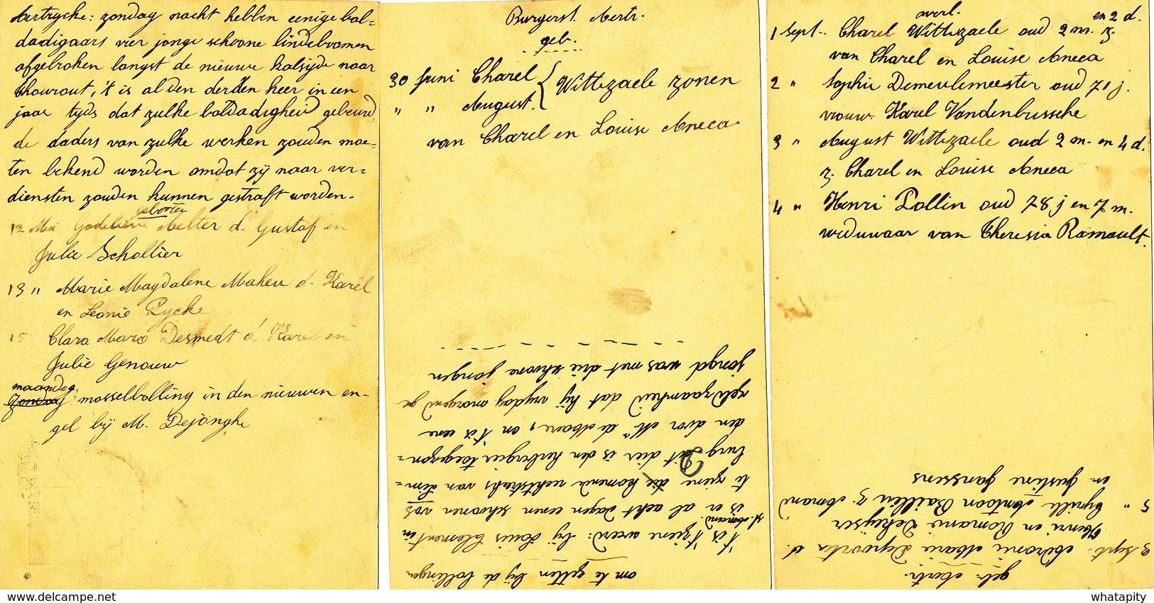 208/29 --  3 X Entier Lion Couché THOUROUT 1893 Vers Laga , Drukker à EERNEGHEM - Annonces De Naissances , Décès , Etc.. - Briefkaarten 1871-1909