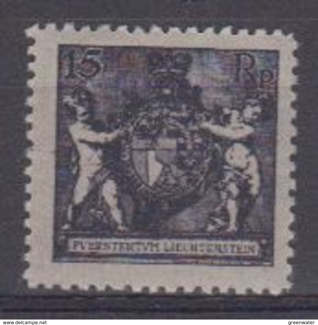 Liechtenstein 1921 Landeswappen 15Rp Perf. 12.50 * Mh (= Mint, Hinged) (43472) - Ongebruikt