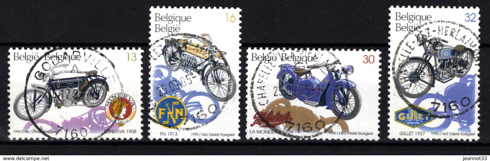 2615/18 Motos Anciennes Belges Oblitéré  -  Cote 5,00 € - Oblitérés