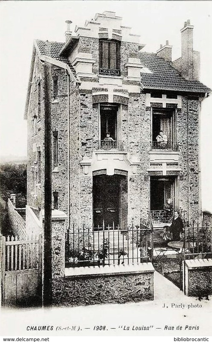 D77 - CHAUMES - 1908 - VUE ANIMEE DE " LA LOUISA ", RUE DE PARIS - Autres & Non Classés