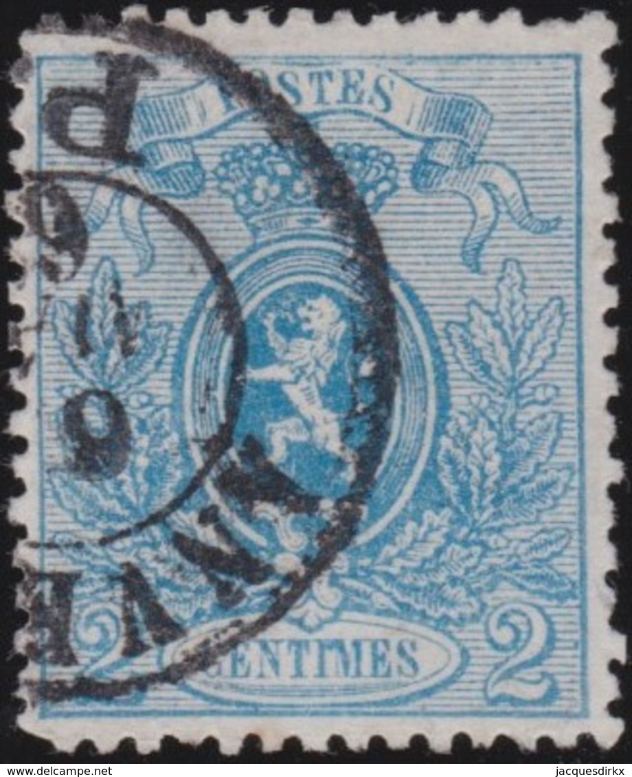 Belgie    .    OBP    .    24    (2 Scans)    .     14½x14      .     O       .      Gebruikt .   /   .  Oblitéré - 1866-1867 Piccolo Leone