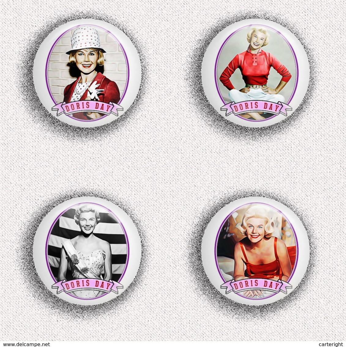 Doris Day Movie Film Fan ART BADGE BUTTON PIN SET 1  (1inch/25mm Diameter) 35 X - Kino