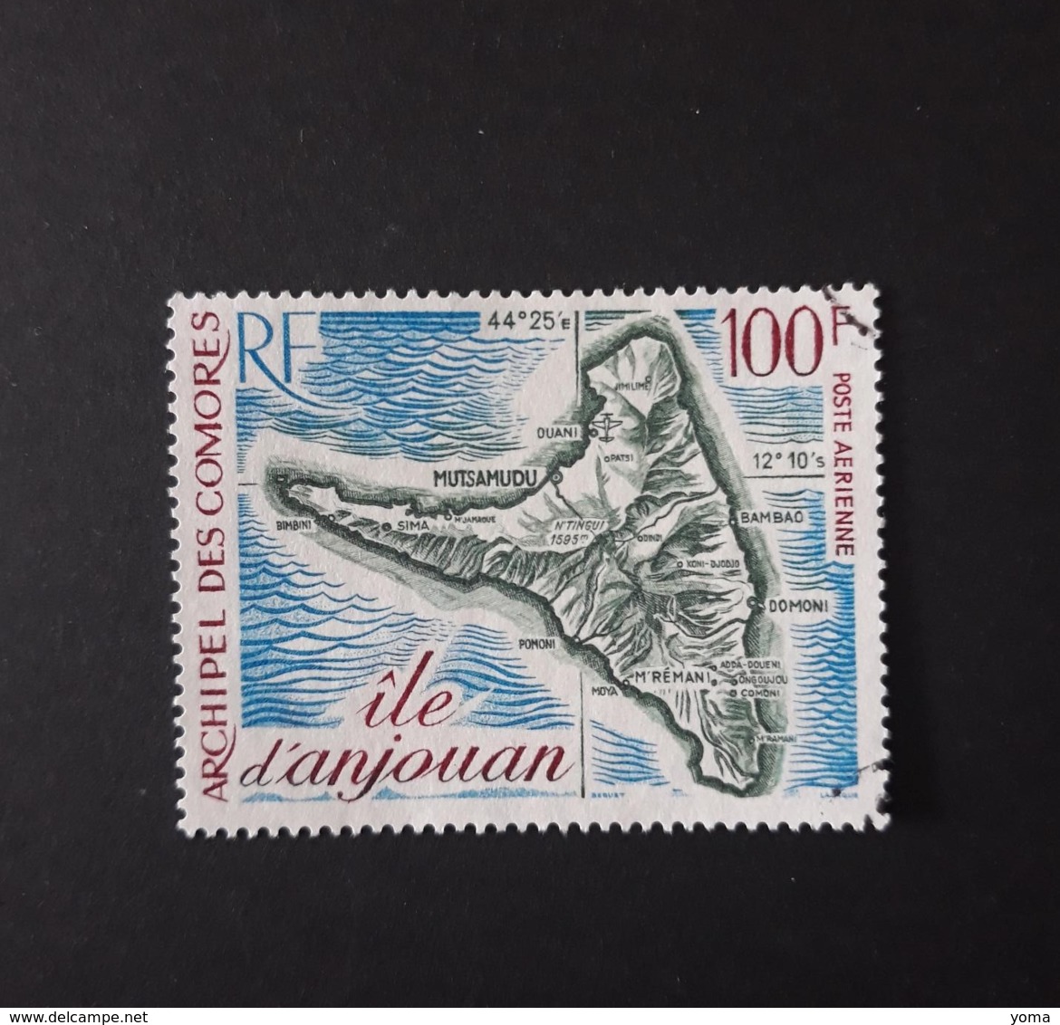 N° 49       Carte De L' île D' Anjouan  -  Oblitéré - Airmail