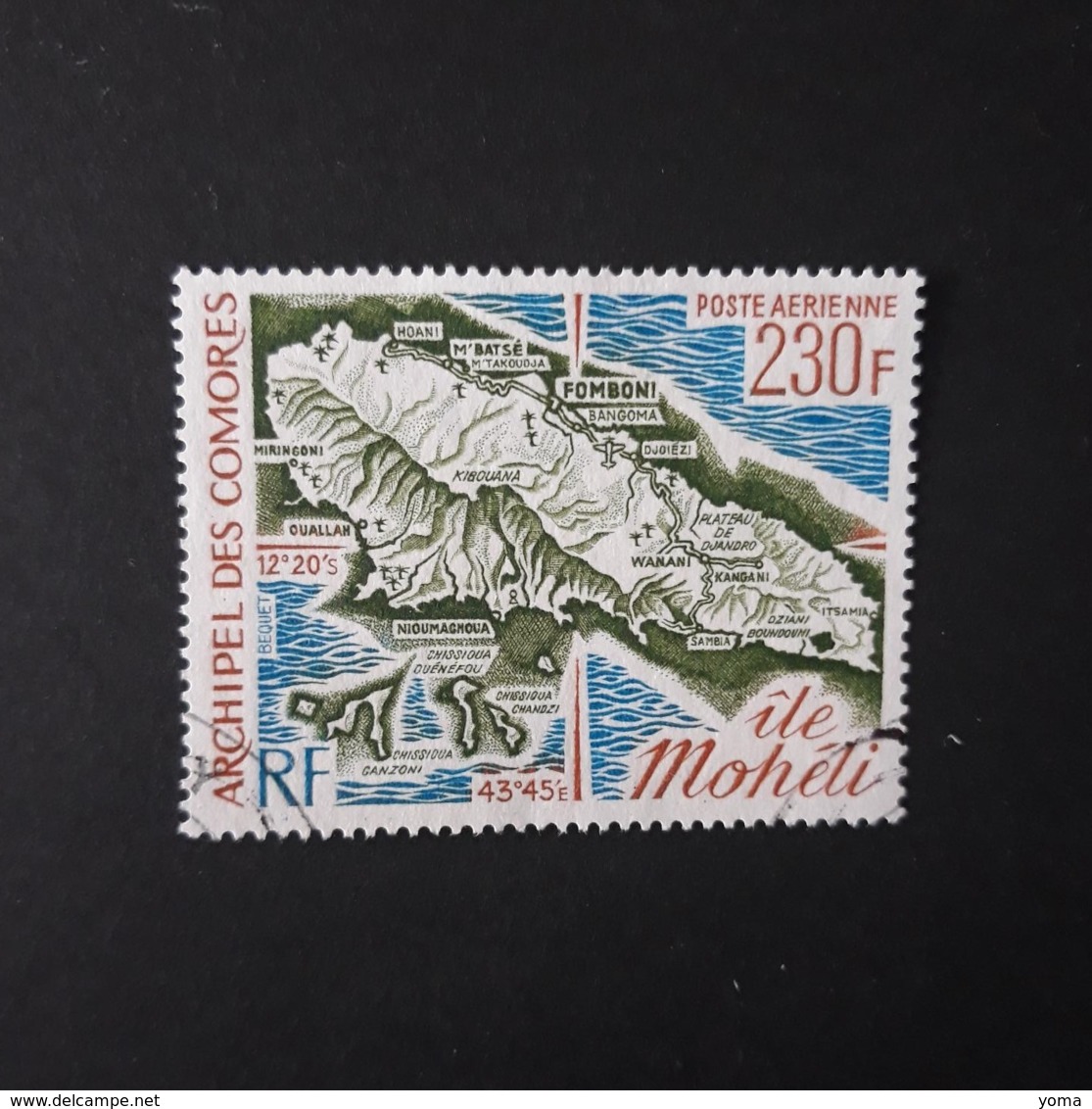 N° 67       Carte De L' île Mohéli  -  Oblitéré - Airmail
