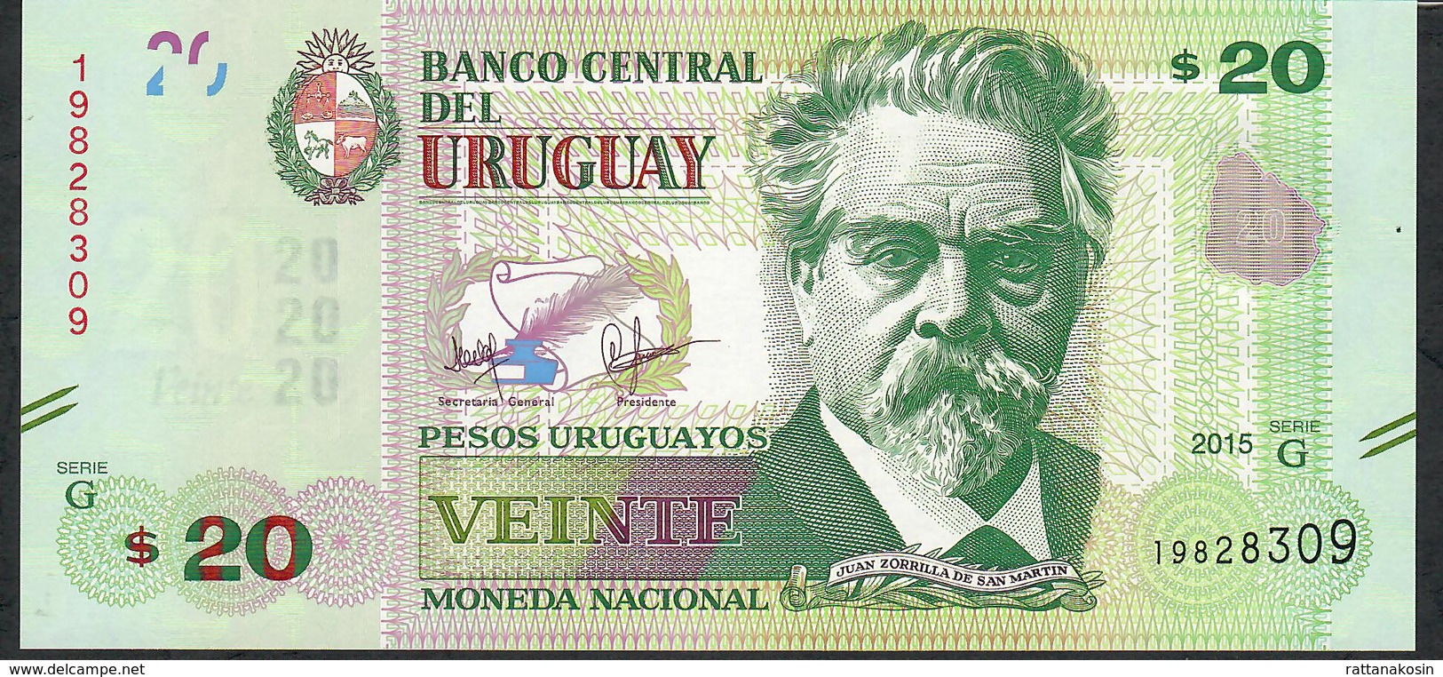 URUGUAY P93 20 Pesos 2015 UNC. - Uruguay