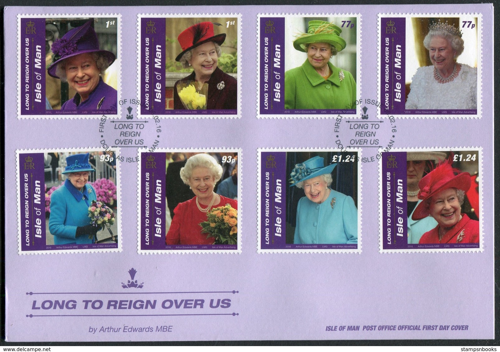 2016 Isle Of Man FDC / I.O.M. First Day Cover. "Long To Reign Over Us" Queen Elizabeth 90th Birthday - Man (Ile De)