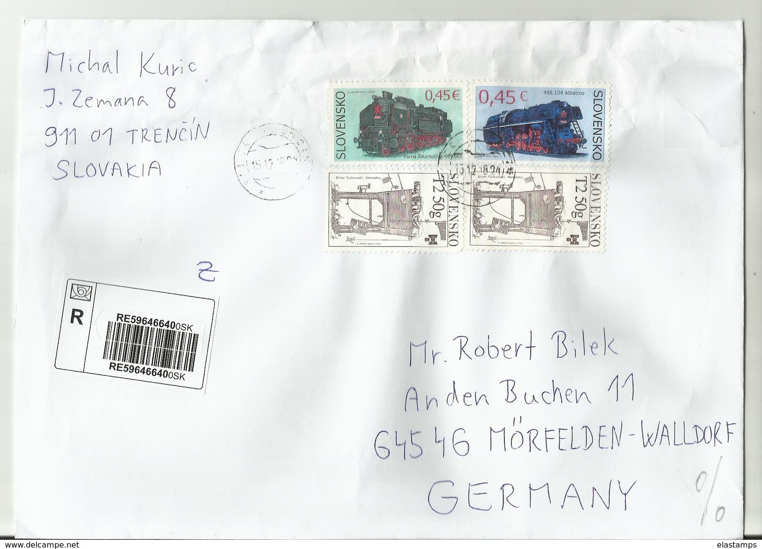 SLOWNSKO  R-CV 2018 BANHZUG - Storia Postale