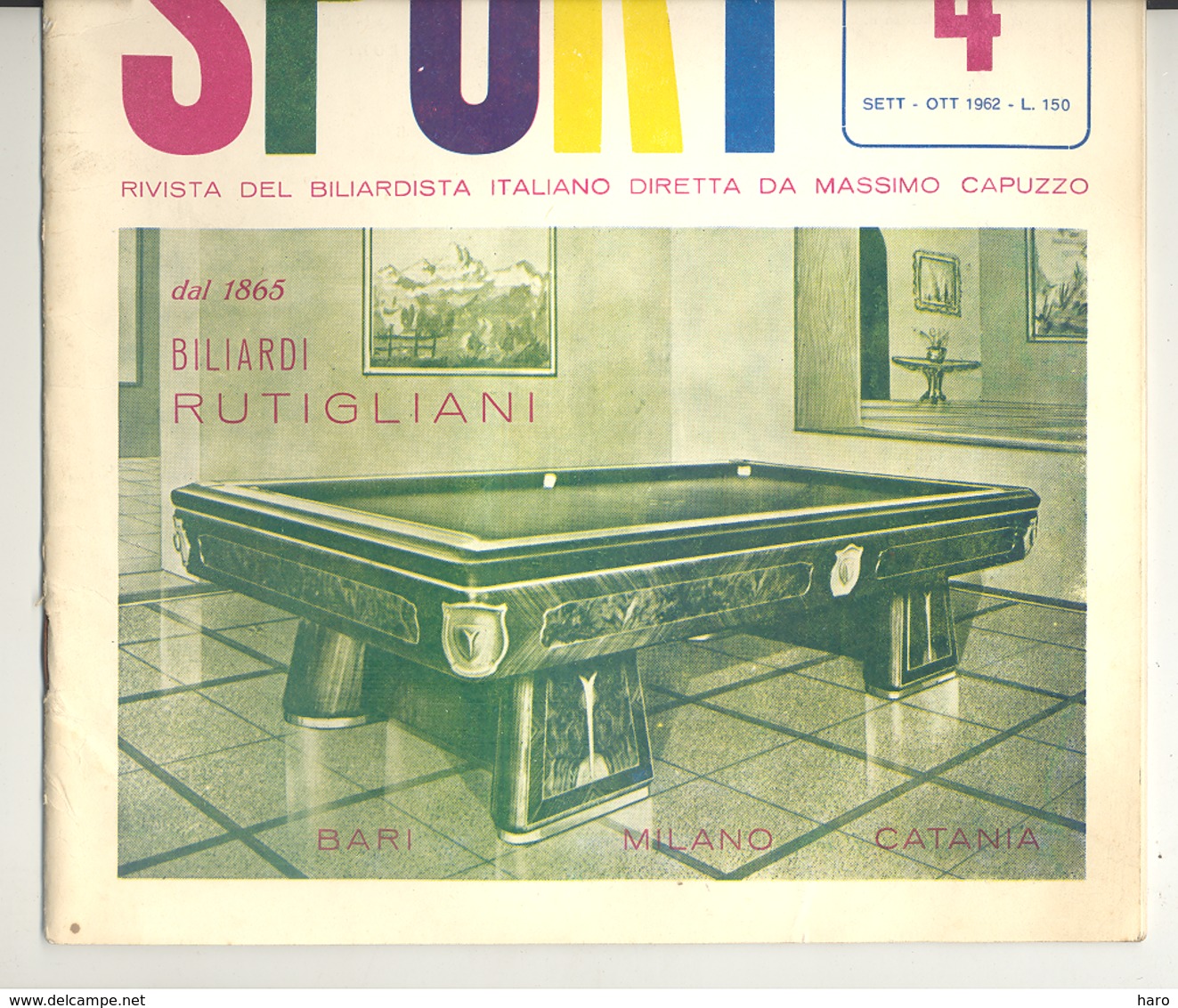 BILLARD / BILIARDO Sport - Revue De 1962 N° 4 (jm) - Sport