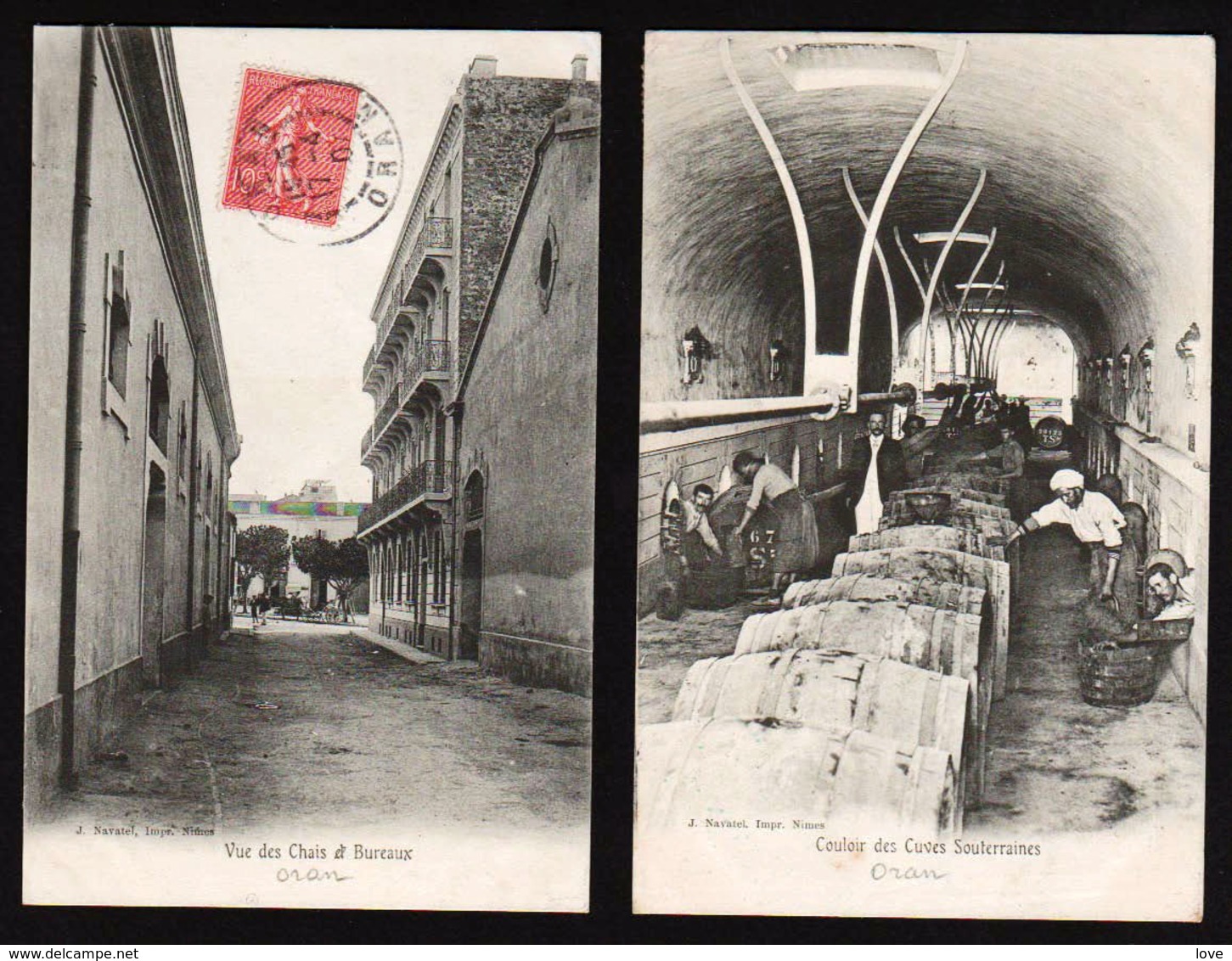 ORAN: Lot De 2 Cartes Oblitérées à Oran De La Maison Des Vins Th.Sénéclauze - Oran