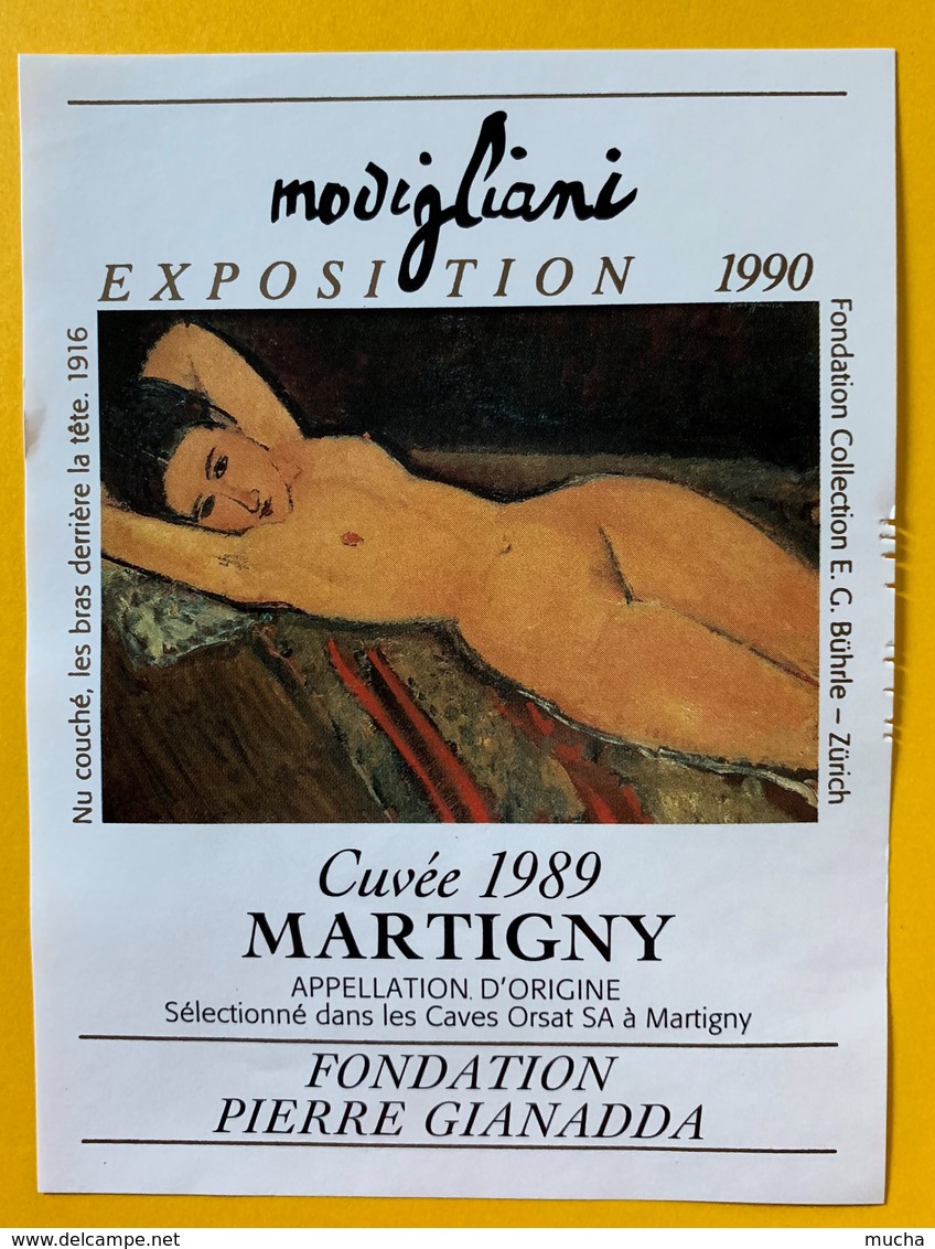 10942 - Modigliani Exposition 1990 Fondation Pierre Gianadda 2 étiquettes Dôle & Fendant - Kunst