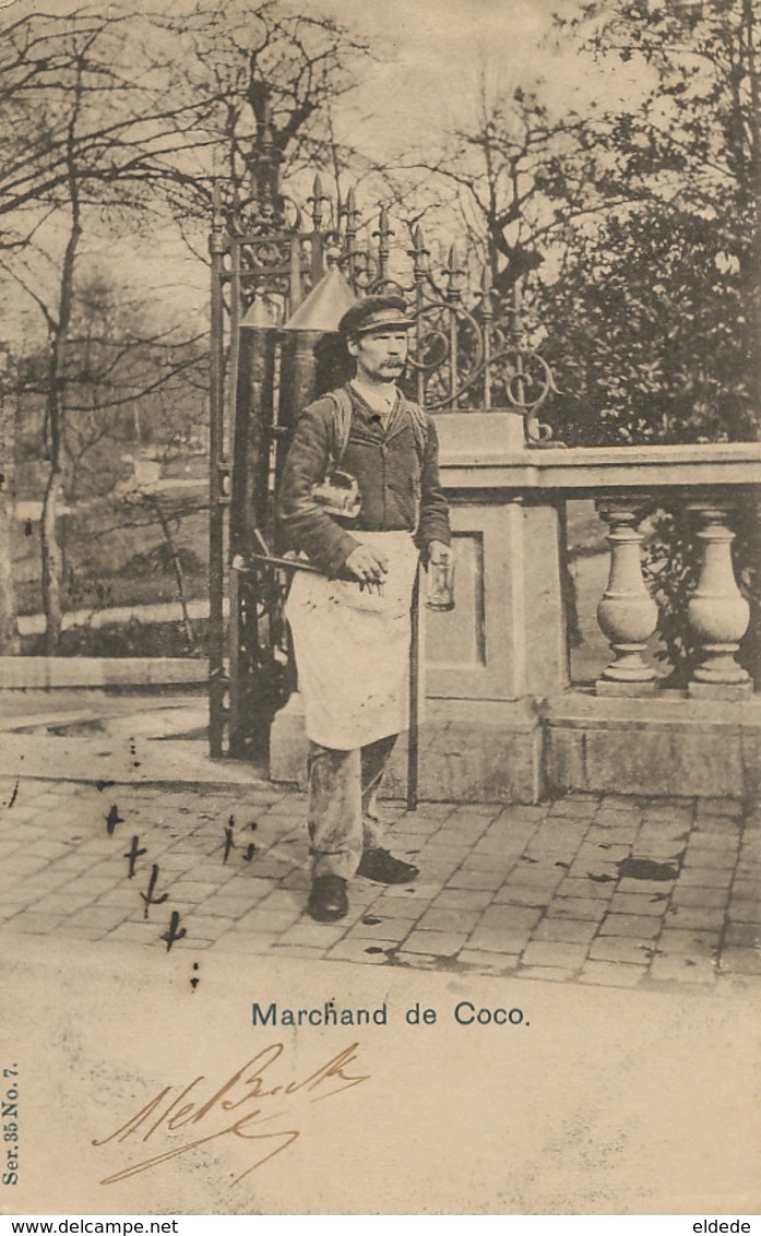 Marchand De Coco  Serie 35 No 7 Vanderauwera Bruxelles De Buck Schaerbeek Vers Cardenas Cuba - Petits Métiers