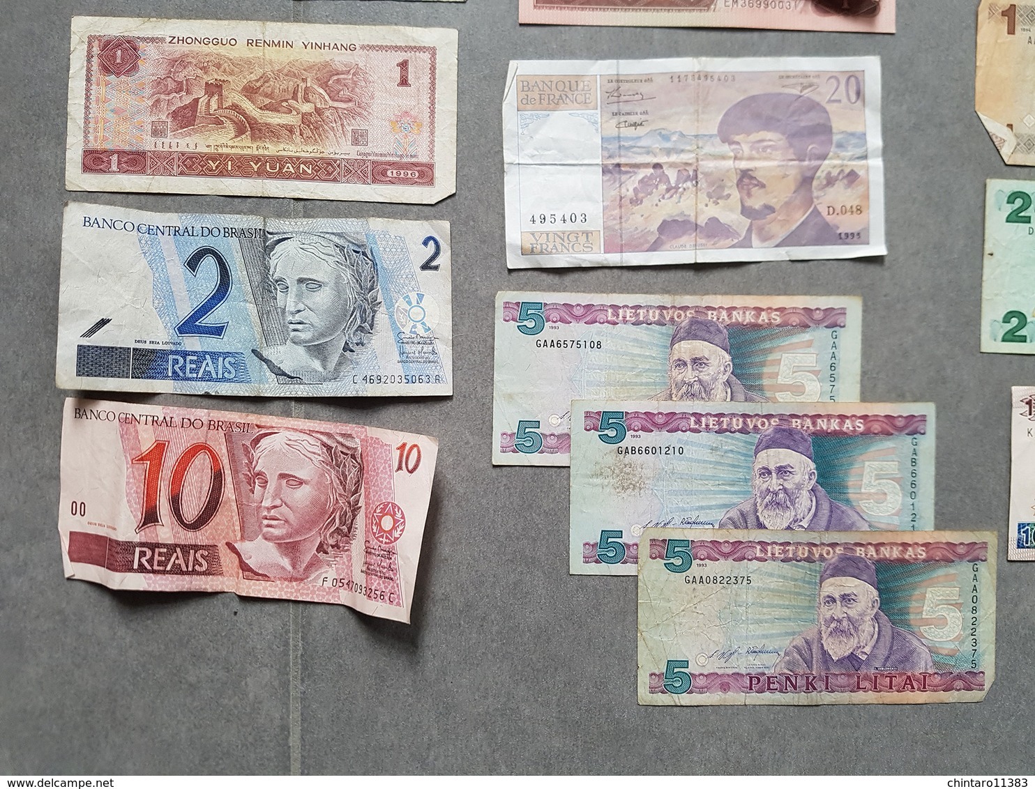 Lot de billets divers - Espagne/France/Brésil/Chine/Lituanie/Italie/Maroc