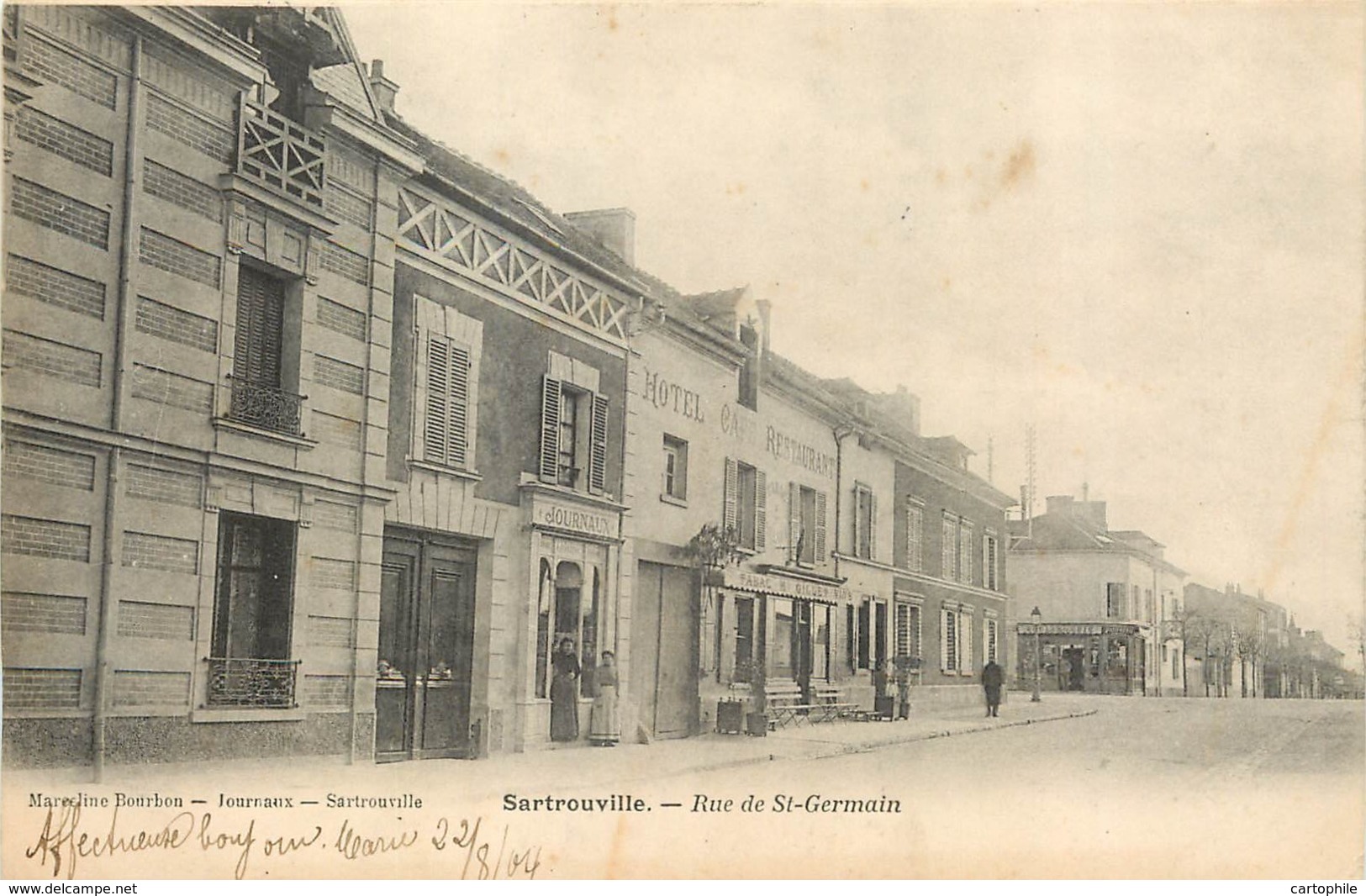 78 - SARTROUVILLE - Rue De St Germain En 1904 - Commerce De Journaux - Sartrouville