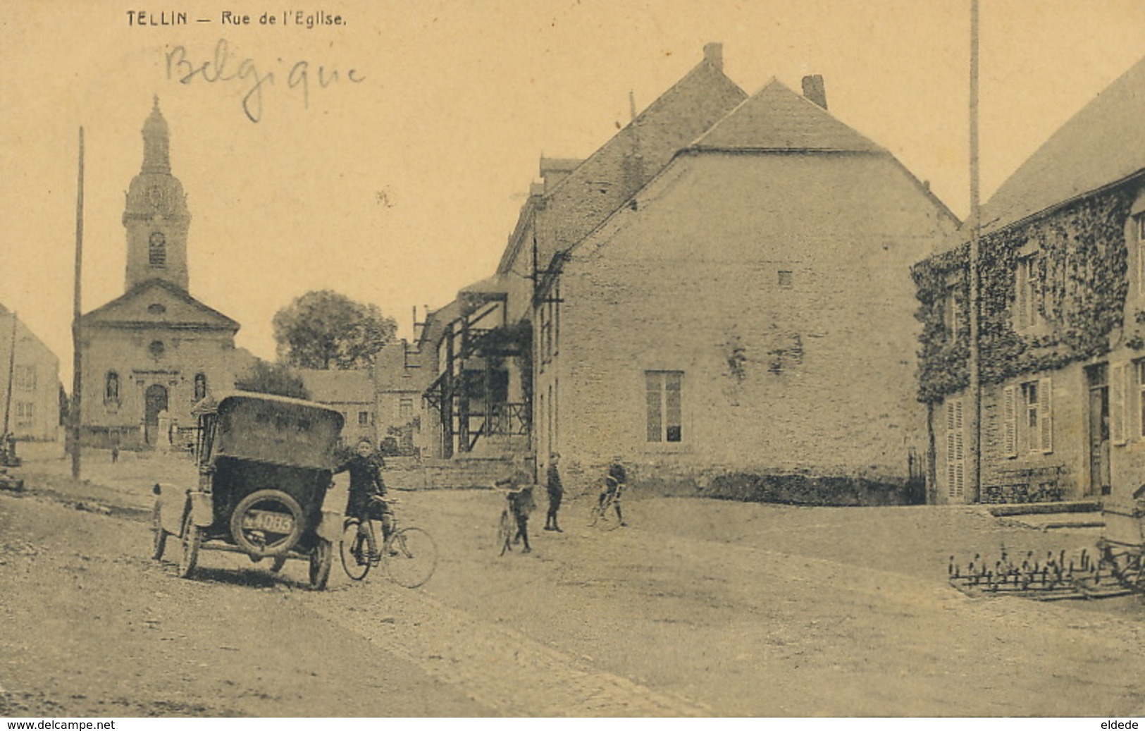 Tellin Rue De L' Eglise  Automobile  Voyagé - Tellin