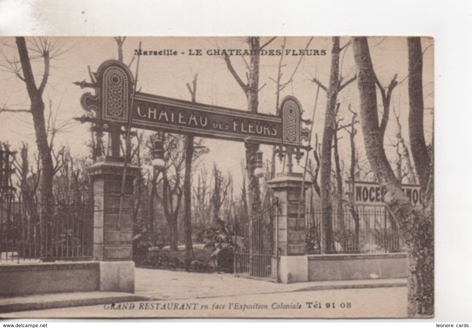 Cpa.13.Marseille.Grand Restaurant En Face L'Exposition Coloniale.Le Chateau Des Fleurs. - Colonial Exhibitions 1906 - 1922