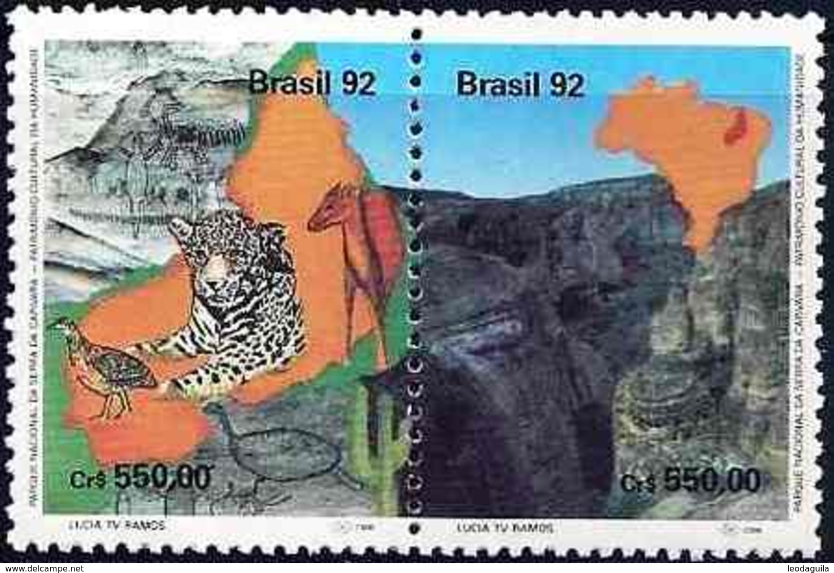 BRAZIL #2382 -  NATIONAL PARK   "SERRA DA CAPIVARA" -  1992  - USED - Used Stamps