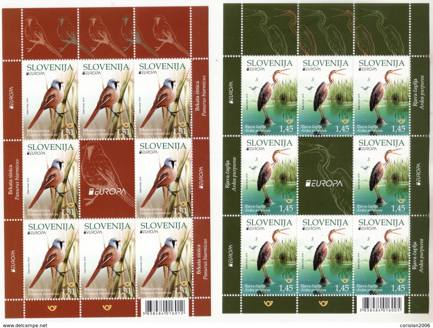 Europa 2019 / SSlovenia / Set 2 MS With Labels - 2019