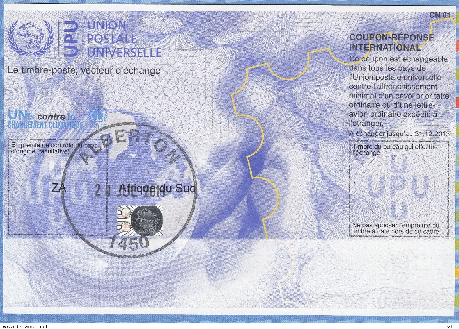 SOUTH AFRICA - 2013 - International Reply Coupon - Covers & Documents