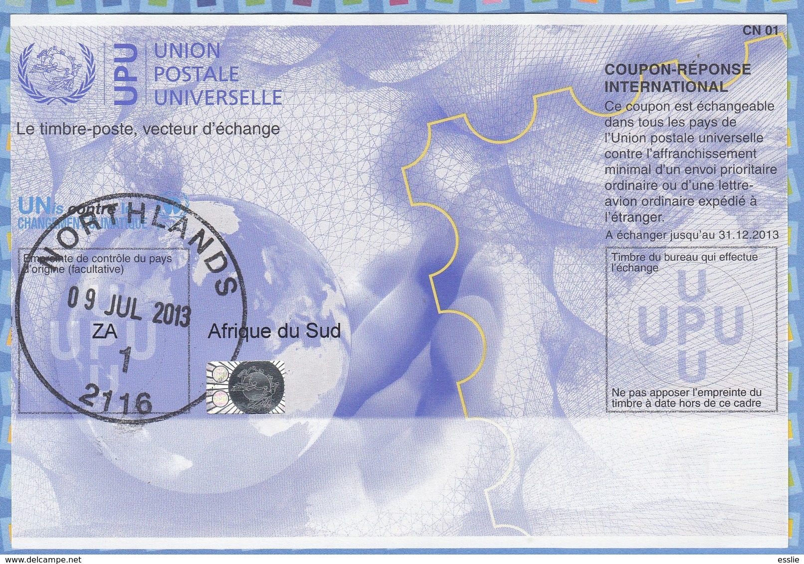 SOUTH AFRICA - 2013 - International Reply Coupon - Covers & Documents