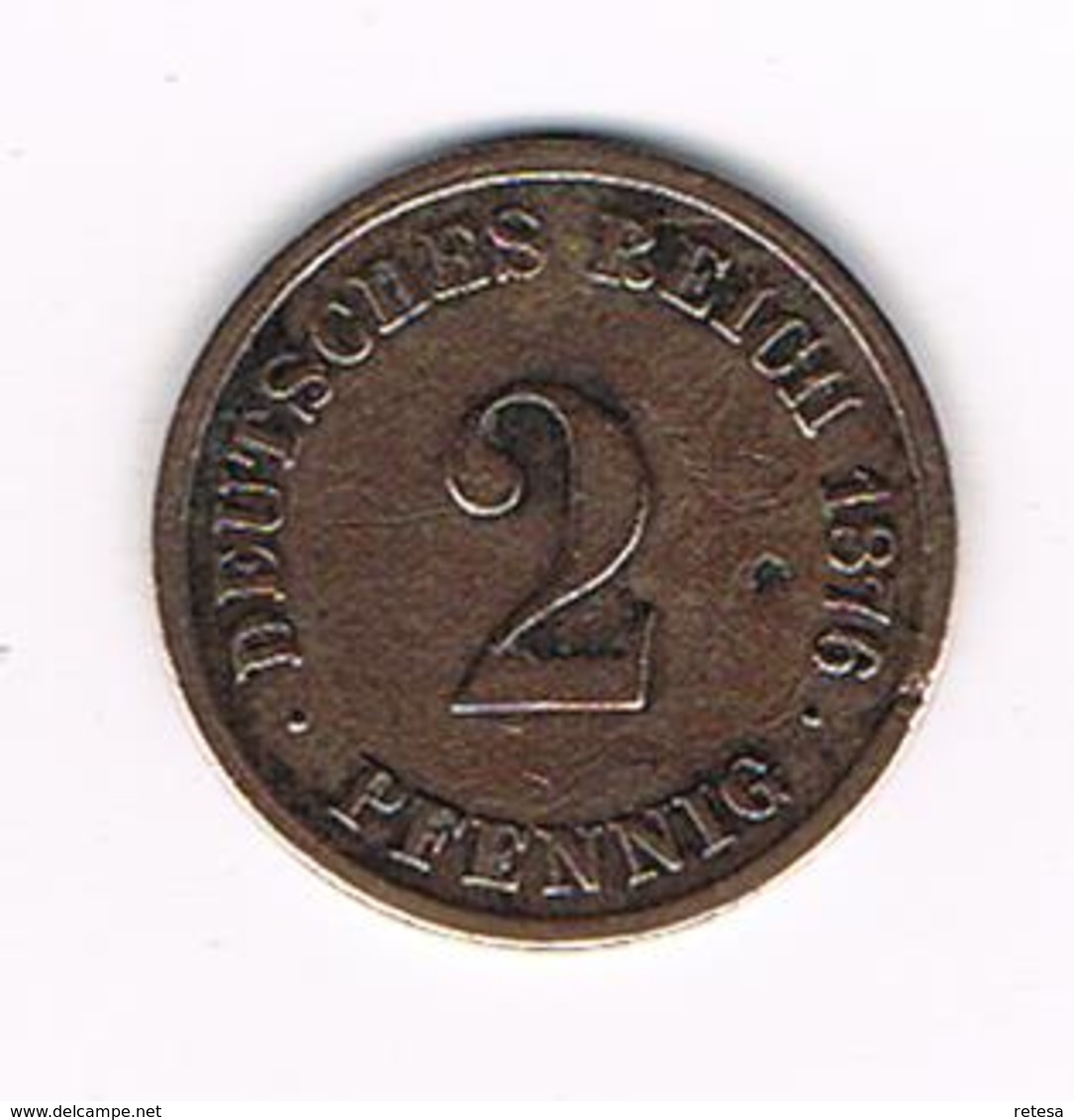 // DEUTSCHES REICH  2 PFENNIG 1876 D - 2 Pfennig