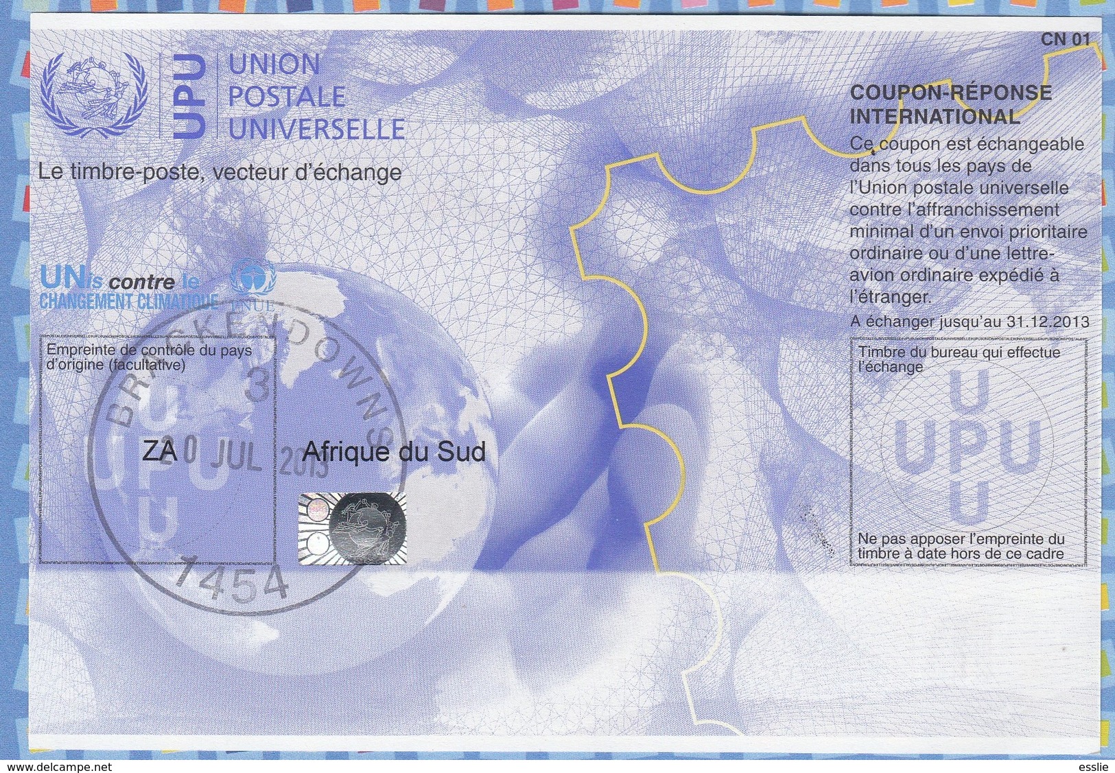 SOUTH AFRICA - 2013 - International Reply Coupon - Covers & Documents