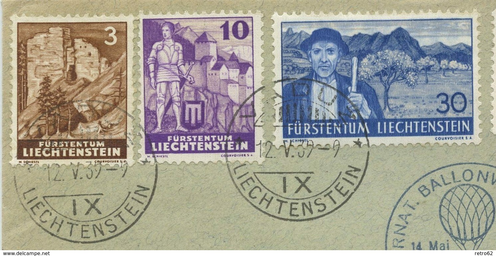 1939 Liechtenstein Ballonpost Eil Brief Vaduz Nach Bäretswil Zürich Schweiz  ►RAR◄ - Air Post