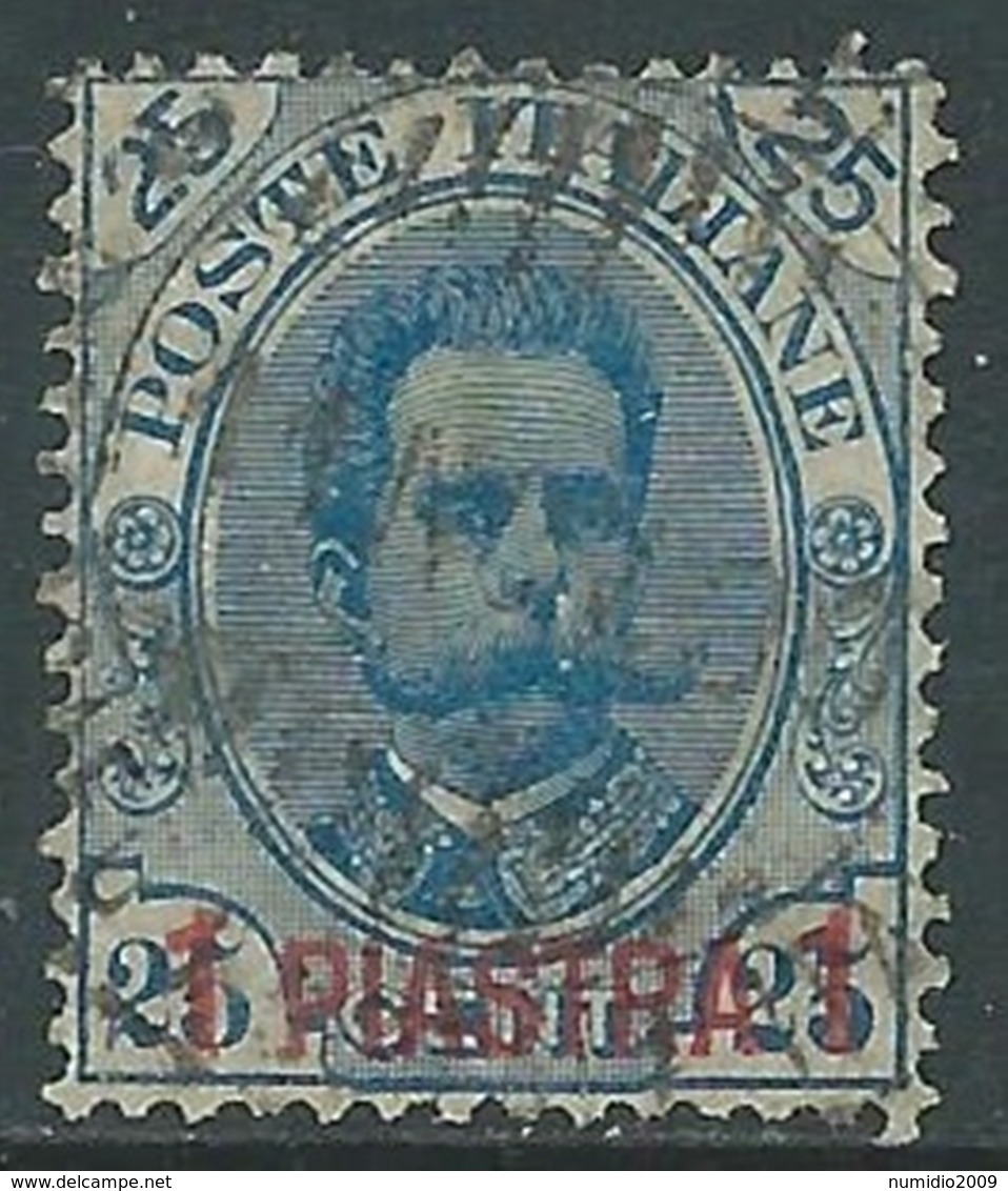 1900 LEVANTE LA CANEA USATO UMBERTO I 1 PI SU 25 CENT - RA14 - La Canea