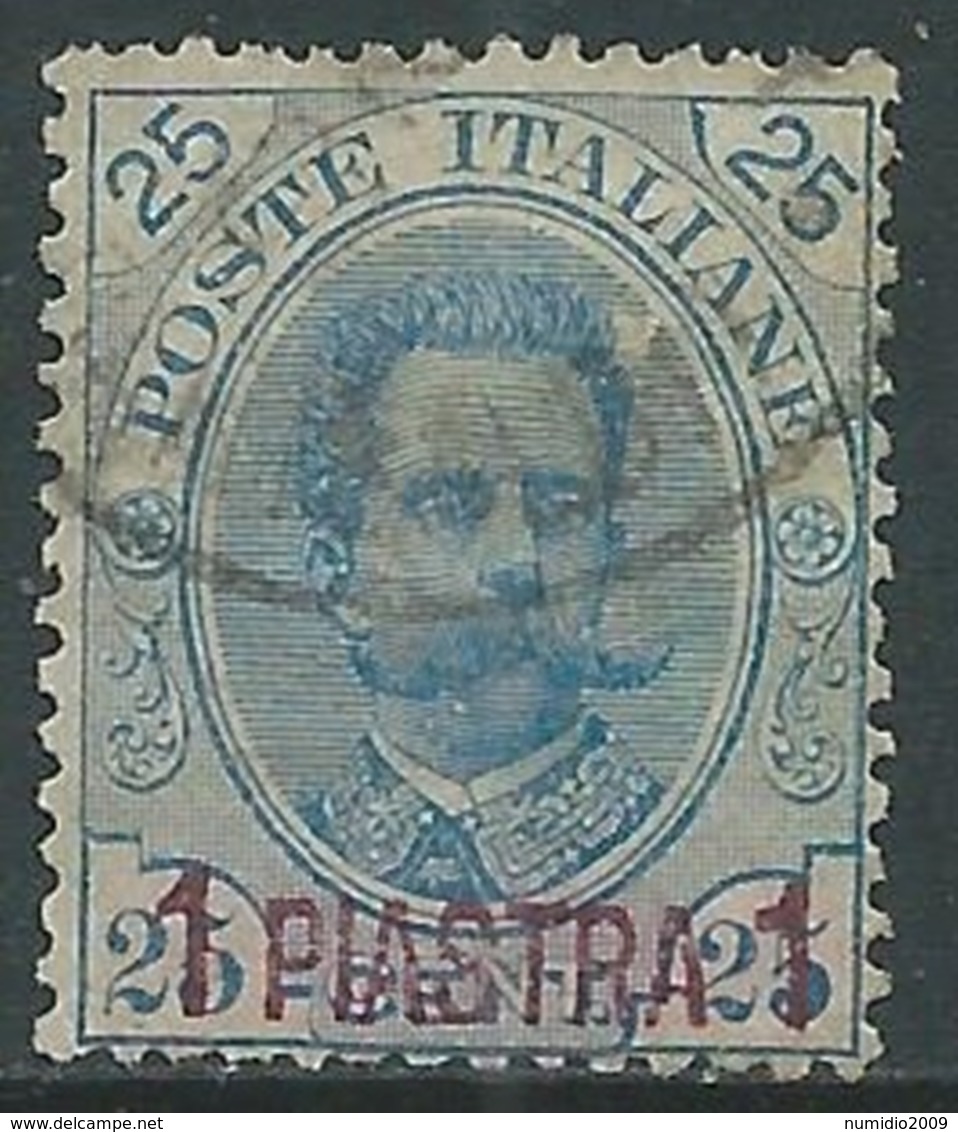 1900 LEVANTE LA CANEA USATO UMBERTO I 1 PI SU 25 CENT - RA14-2 - La Canea