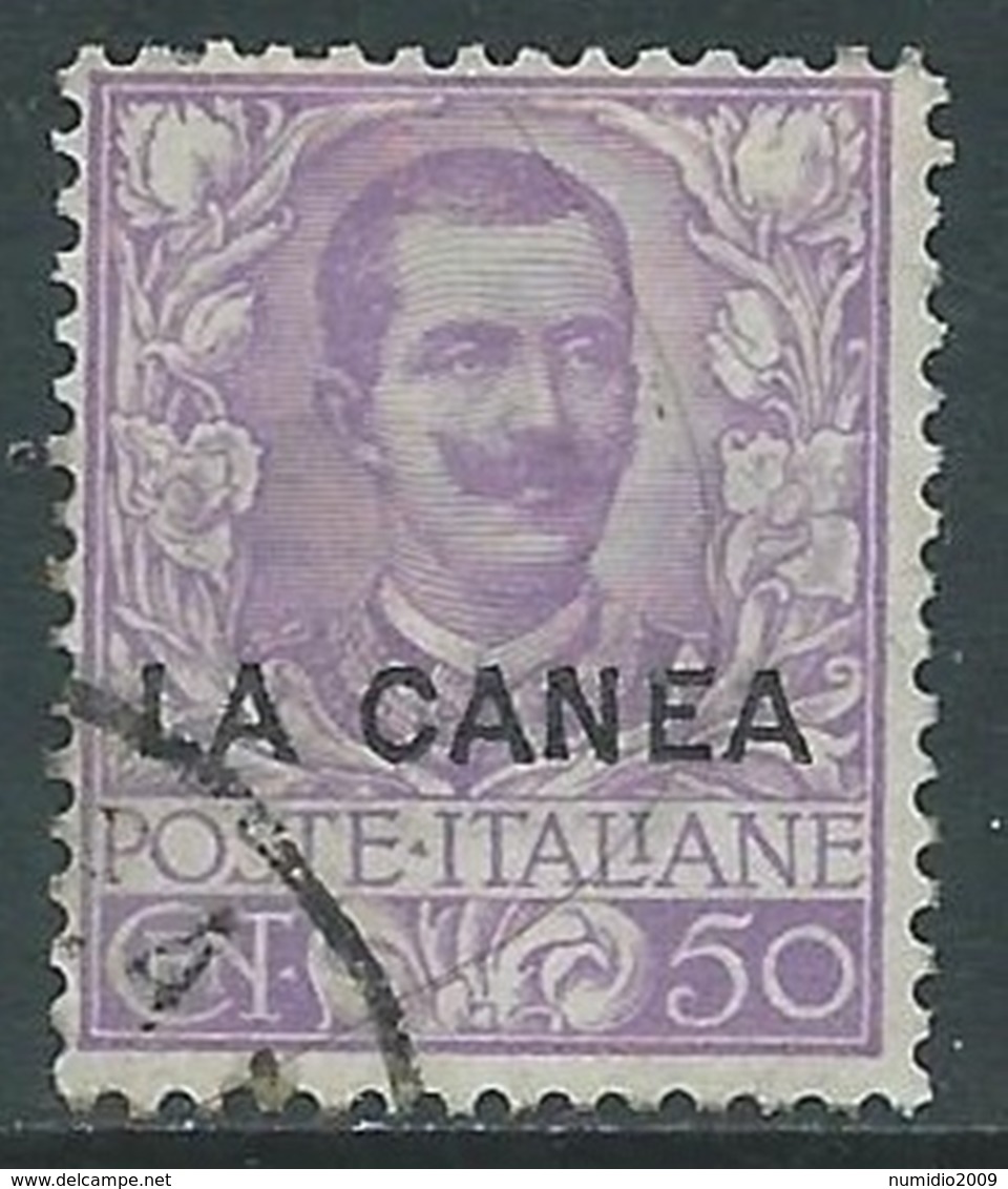 1905 LEVANTE LA CANEA USATO FLOREALE 50 CENT - RA14 - La Canea