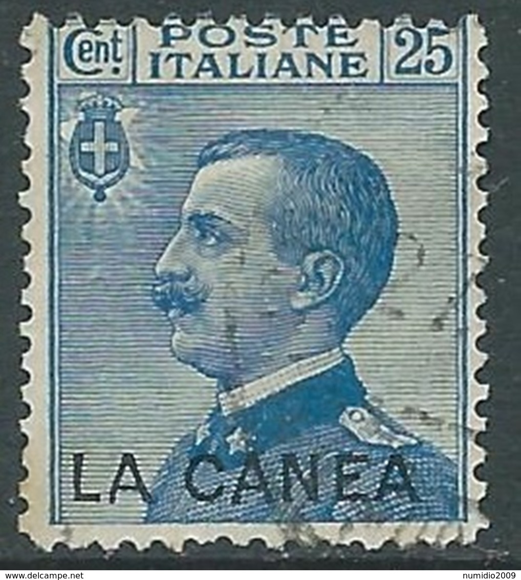 1907-12 LEVANTE LA CANEA USATO EFFIGIE 25 CENT - RA14-5 - La Canea