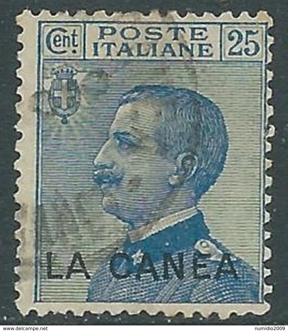 1907-12 LEVANTE LA CANEA USATO EFFIGIE 25 CENT - RA14-8 - La Canea