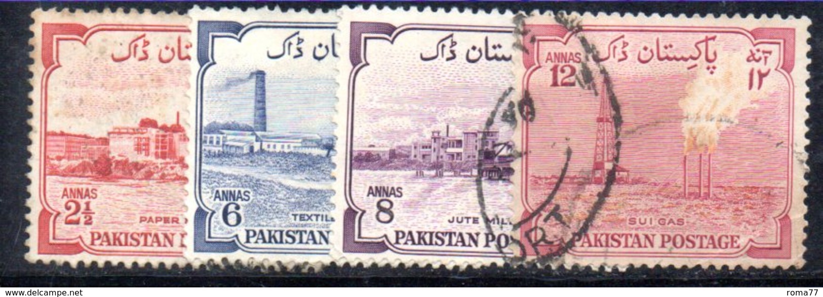 APR1735 - PAKISTAN 1955 ,  Yvert N. 73/76  Usata  (2380A)  INDIPENDENZA - Pakistan