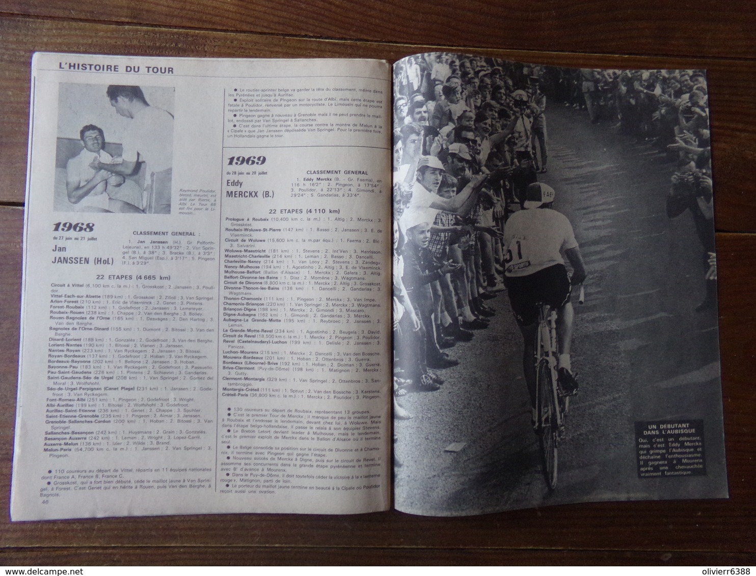 ancien journal l'histoire du tour de france 1903 1970