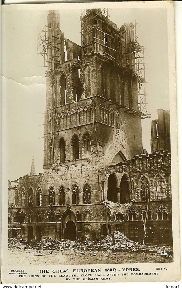 CP De YPRES ( Ieper ) " The Ruins Of The Beautiful Cloth Hall After The ..." - Ieper