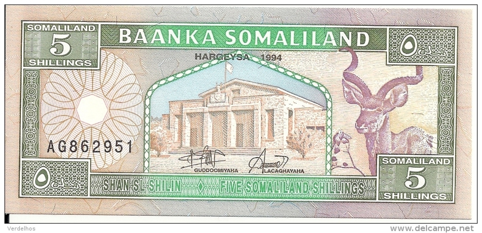 SOMALILAND 5 SHILLINGS 1994 UNC P 1 - Somalia