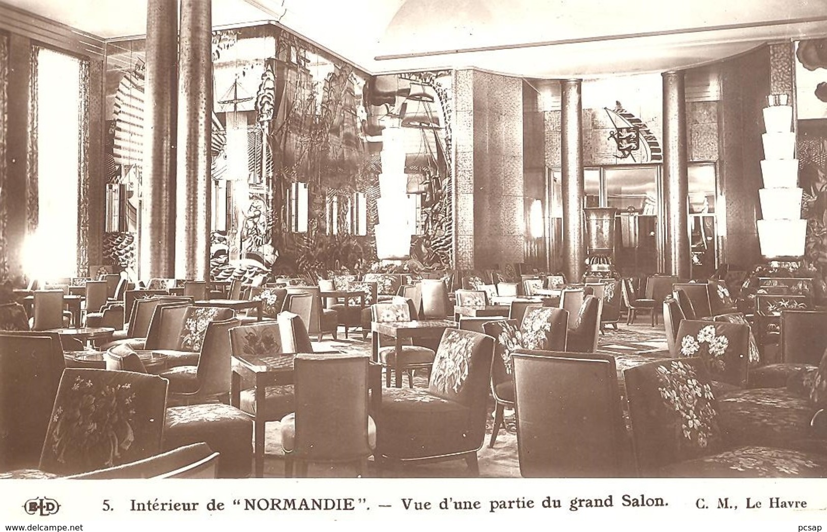 Intérieur De "Normandie" - Vue D'une Partie Du Grand Salon - Paquebots