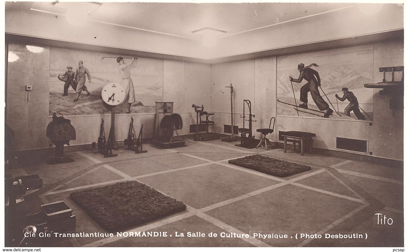 C.G.T. - "Normandie" - La Salle De Culture Physique - Paquebots