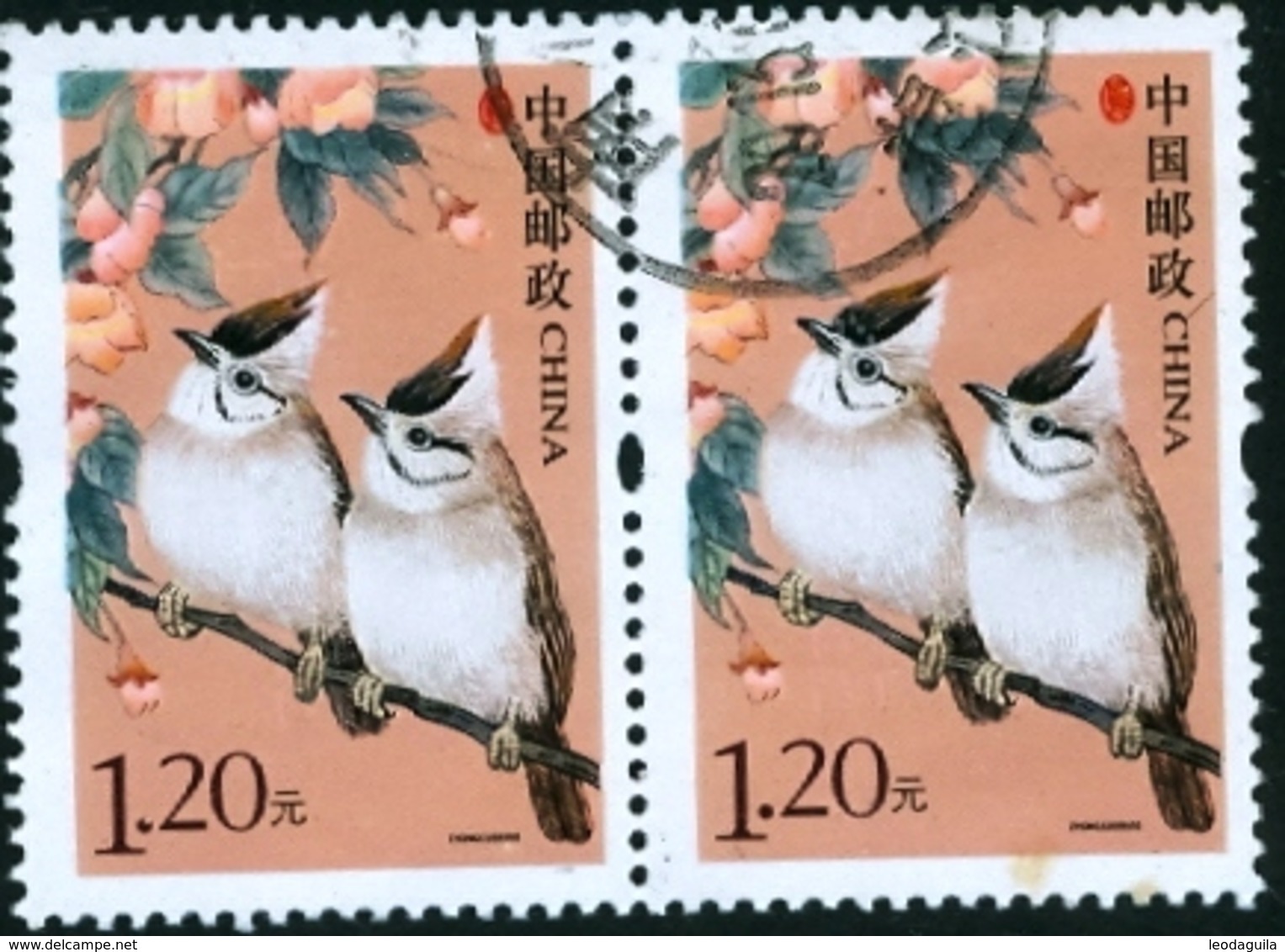 CHINA 2016-19   BIRDS   -  USED PAIR - Usados