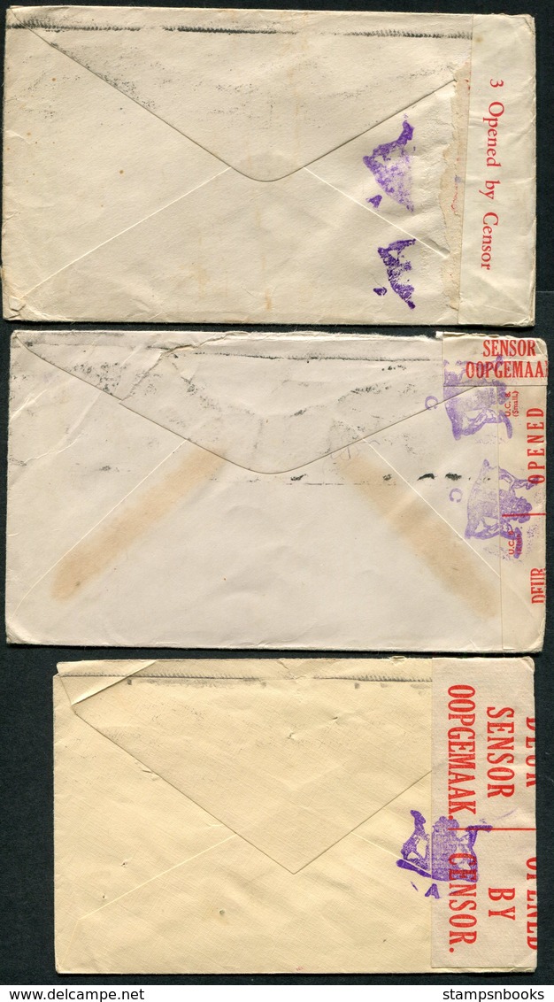 WW2 South Africa X3 (different) Censor Label Covers - Australia - Covers & Documents