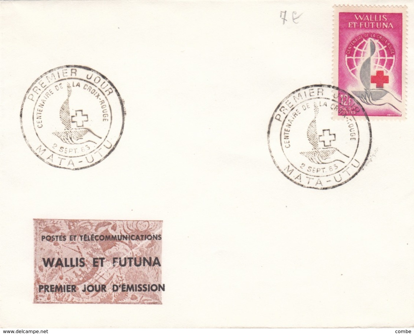 WALLIS ET FUTUNA PREMIER JOUR CROIX-ROUGE 1963 MATA-UTU - Lettres & Documents