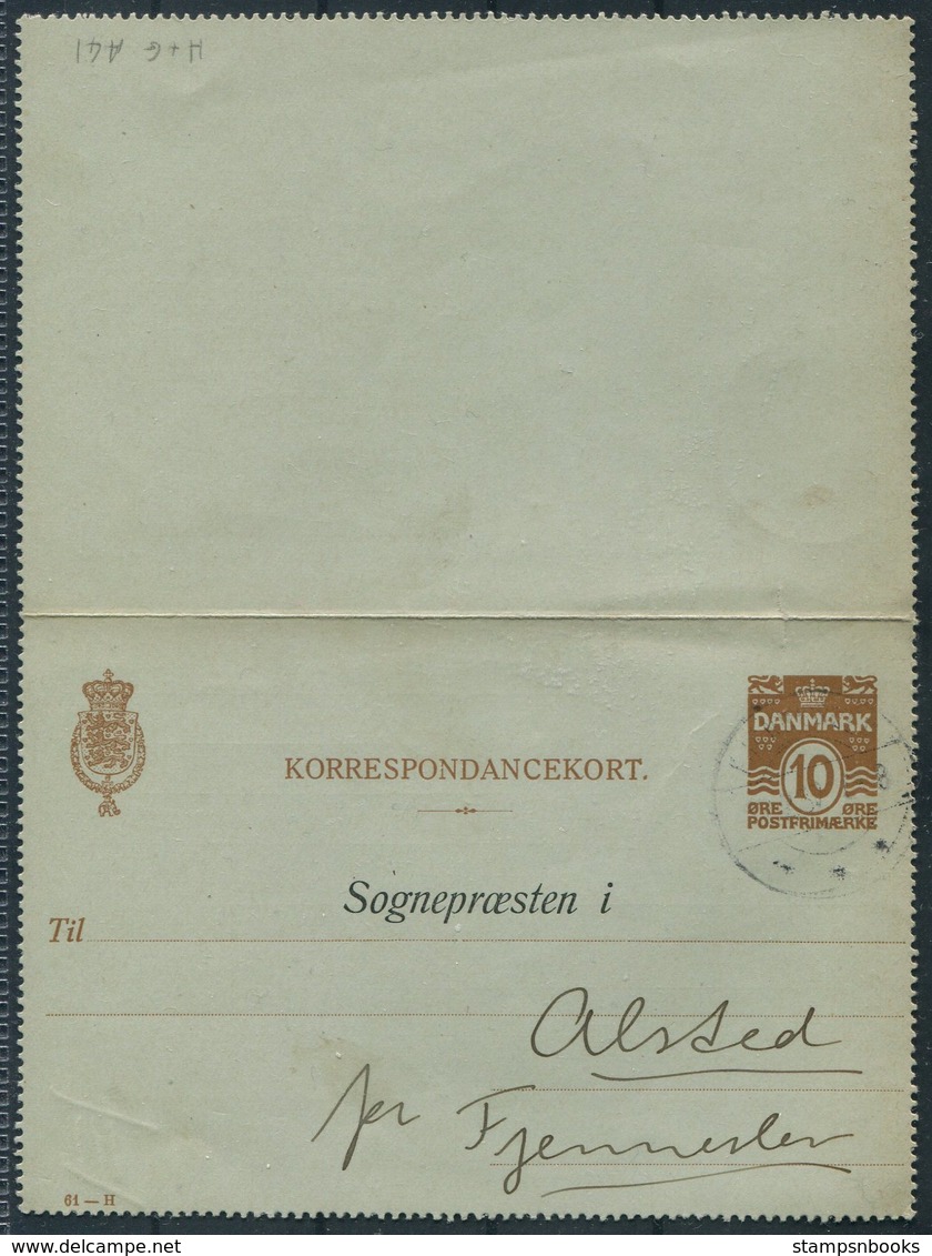 1937 Denmark 10ore Lettercard Stationery H&G A41 Sognepraesten Anmeldelse. Birth Registration - Covers & Documents