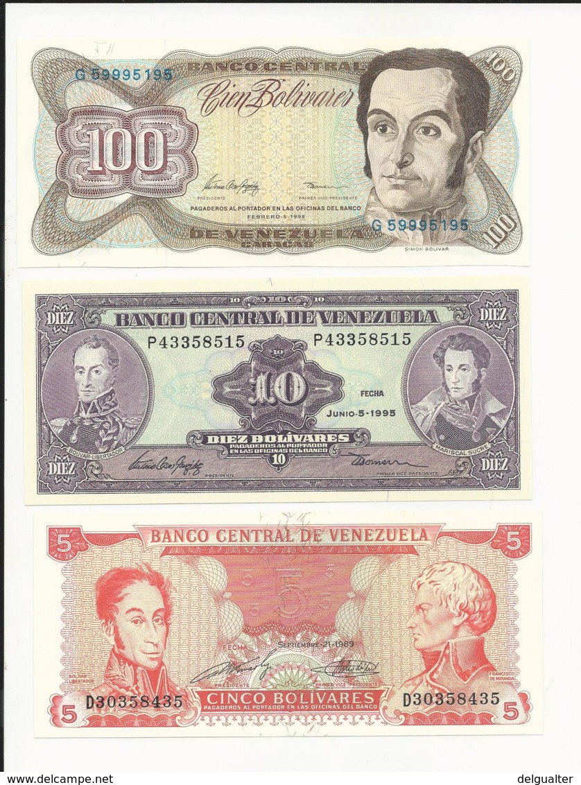 3 Banknotes - All UNC - Kilowaar - Bankbiljetten