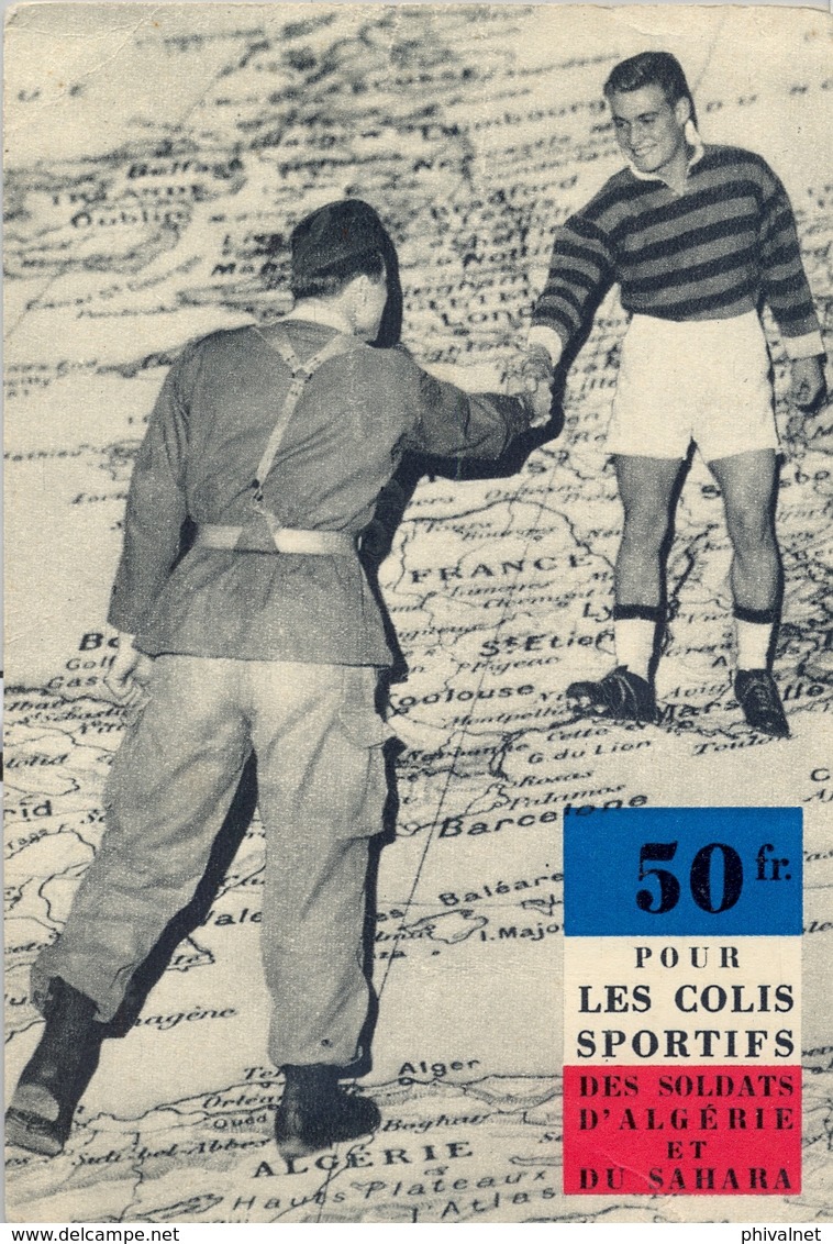 FRANCIA , SIN CIRCULAR , DEPORTE , GUERRA DE ARGELIA Y SAHARA , CARTE POSTALE DE SOLIDARITÉ SPORTIVE - Otros & Sin Clasificación