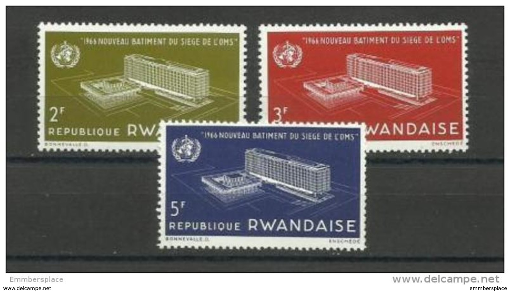 Rwanda - 1966 WHO Building Set Of 3 MNH **  SG 159-61  Sc 161-3 - Unused Stamps