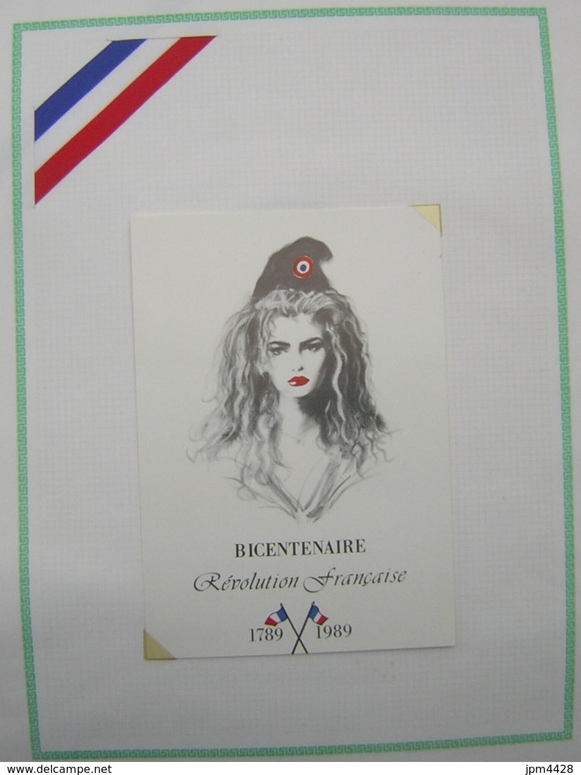 France Révolution Française Bicentenaire 1789-1989 - 275 Documents Montés Sur Pages D'album, Flammes, B.T. Carte Postale - Vrac (max 999 Timbres)